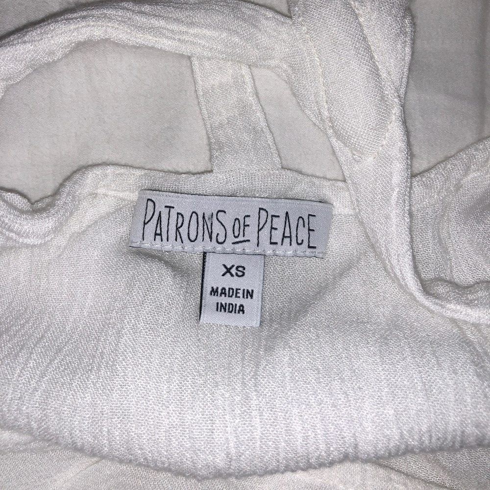 White Summery Top w/Peace Sign outline on back! - Picture 4 of 4